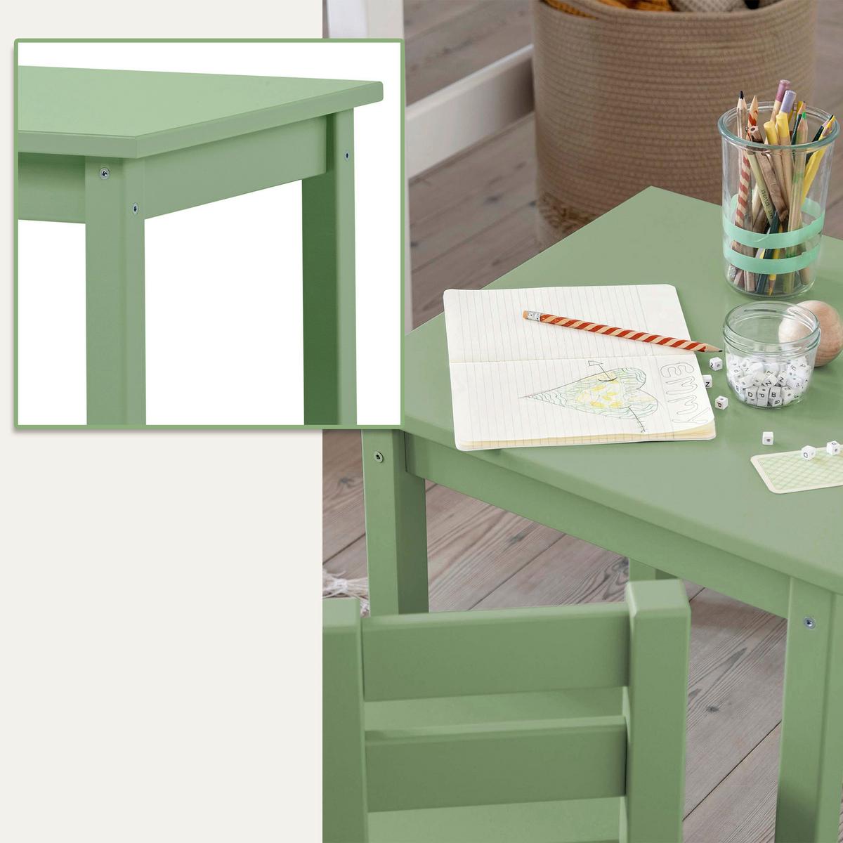 Kindersitzgruppe Bunde Mads Pastellgrün - Pastellgrün, MODERN, Holz - MID.YOU