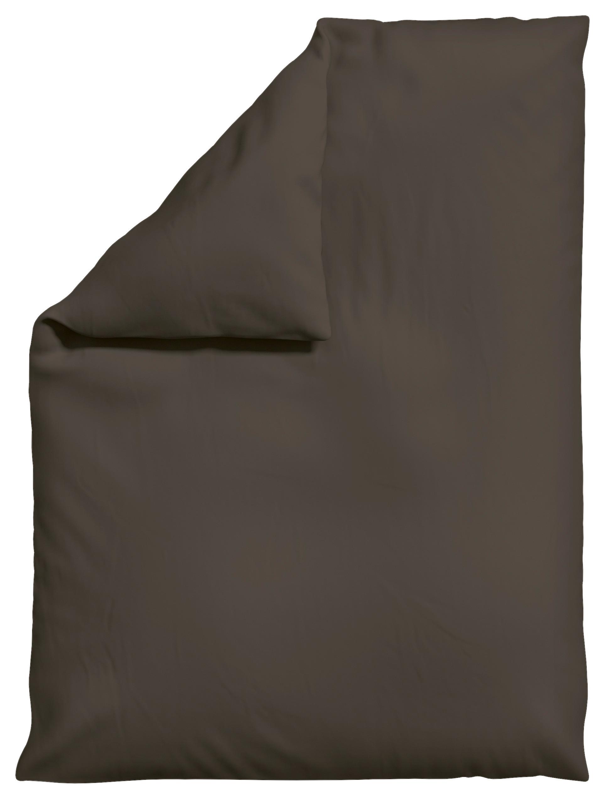 BETTDECKENBEZUG WOVEN SATIN - Dunkelbraun, Basics, Textil (155/220cm) - Schlafgut