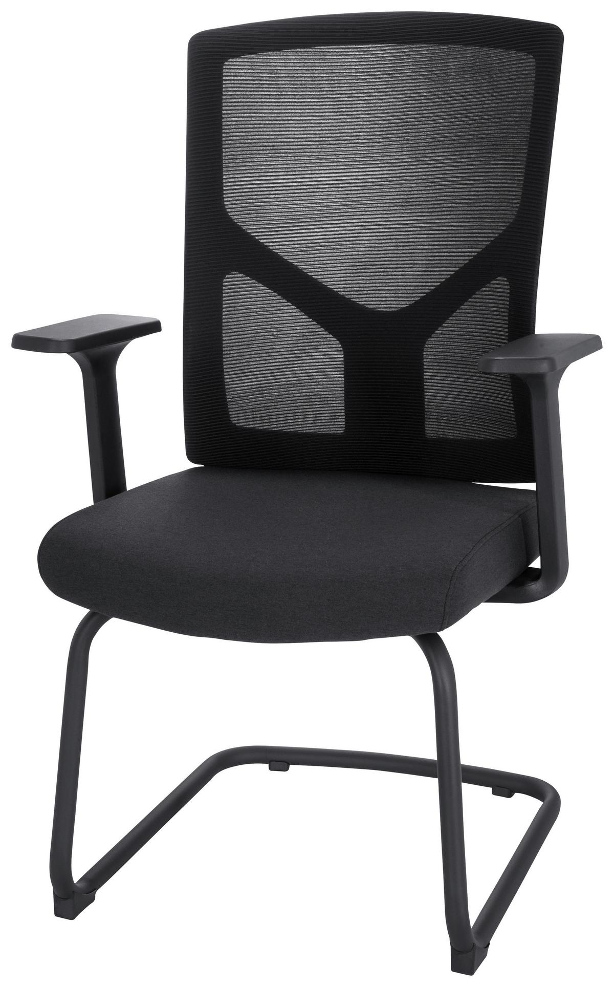 Besucherstuhl Breton V B Schwarz - Schwarz, MODERN, Kunststoff/Textil (62/107/63cm) - MID.YOU