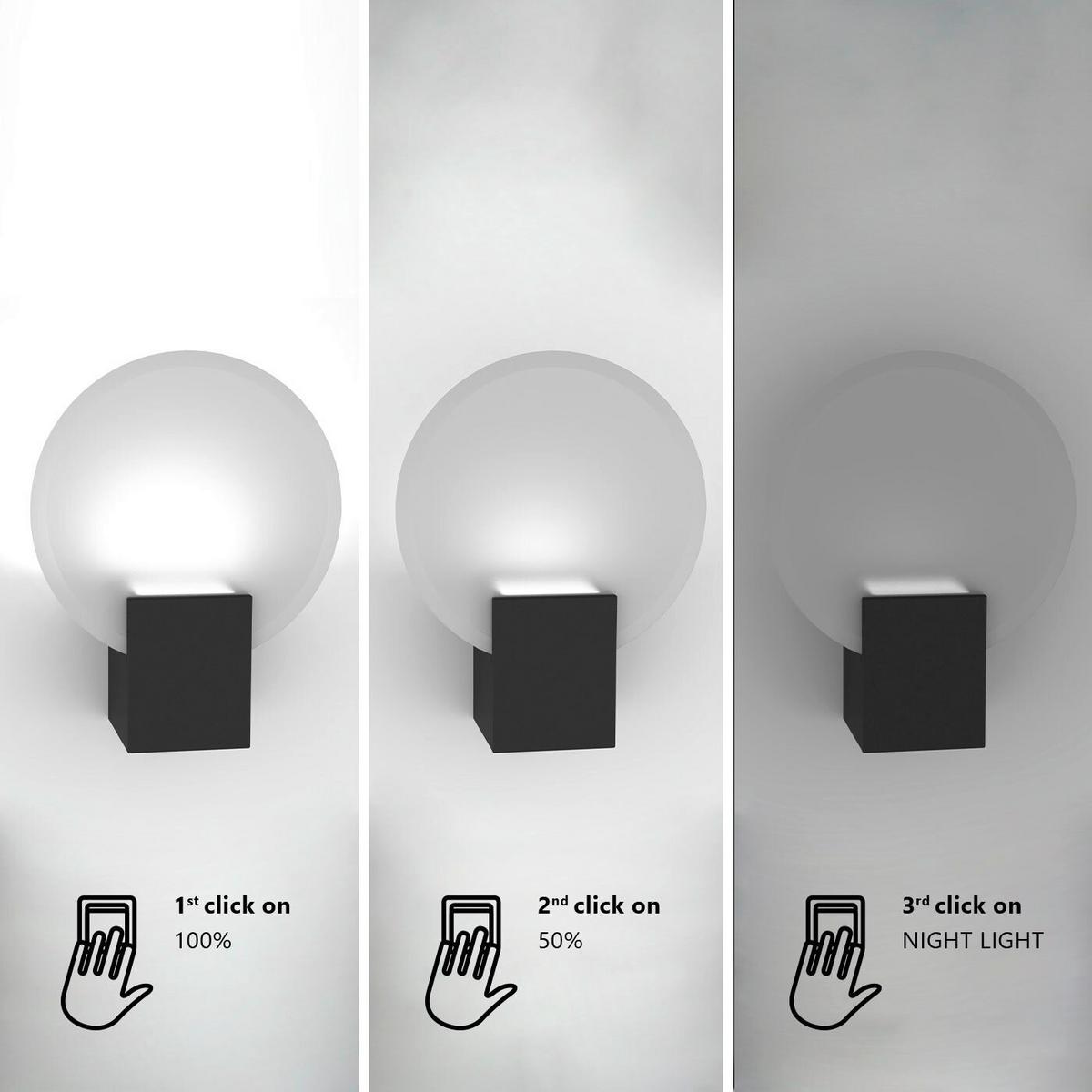 Wandleuchte Hester Schwarz D: 20 Cm - Schwarz, Design, Glas/Metall (20/25,5cm) - Nordlux
