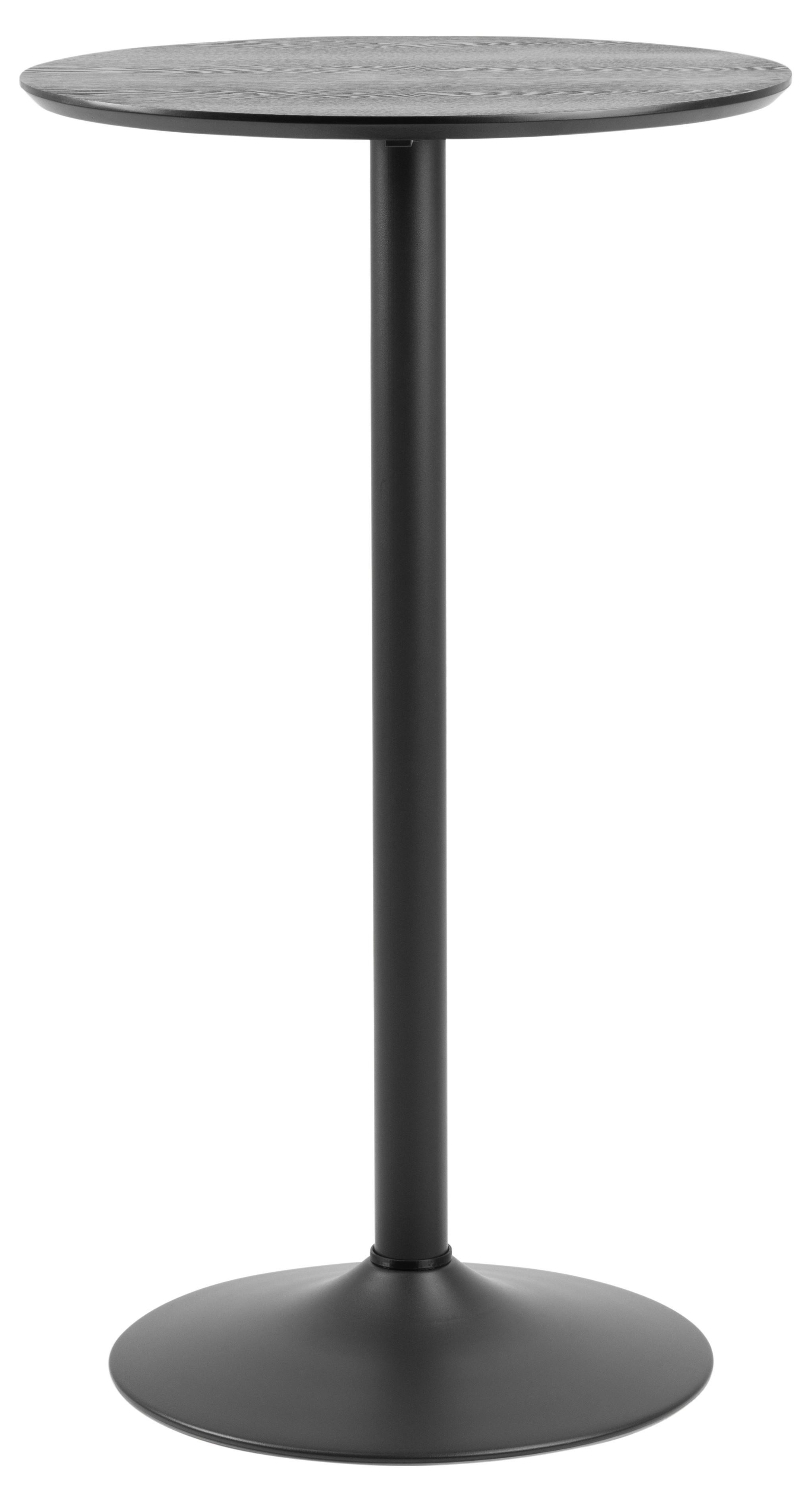 Bartisch Rund Ibiza 60x105 cm Esche Dekor/Schwarz - Schwarz, Basics, Holzwerkstoff/Metall (60/105cm)