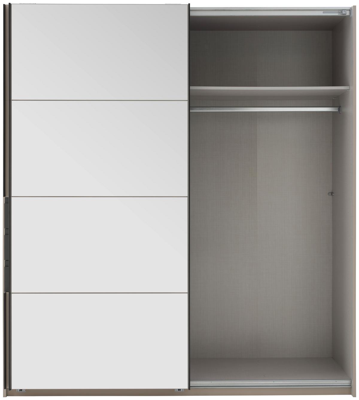 Šatní skříň OSNABRÜCK - šedá/černá, Trend, kov/kompozitní dřevo (180/198/65cm)