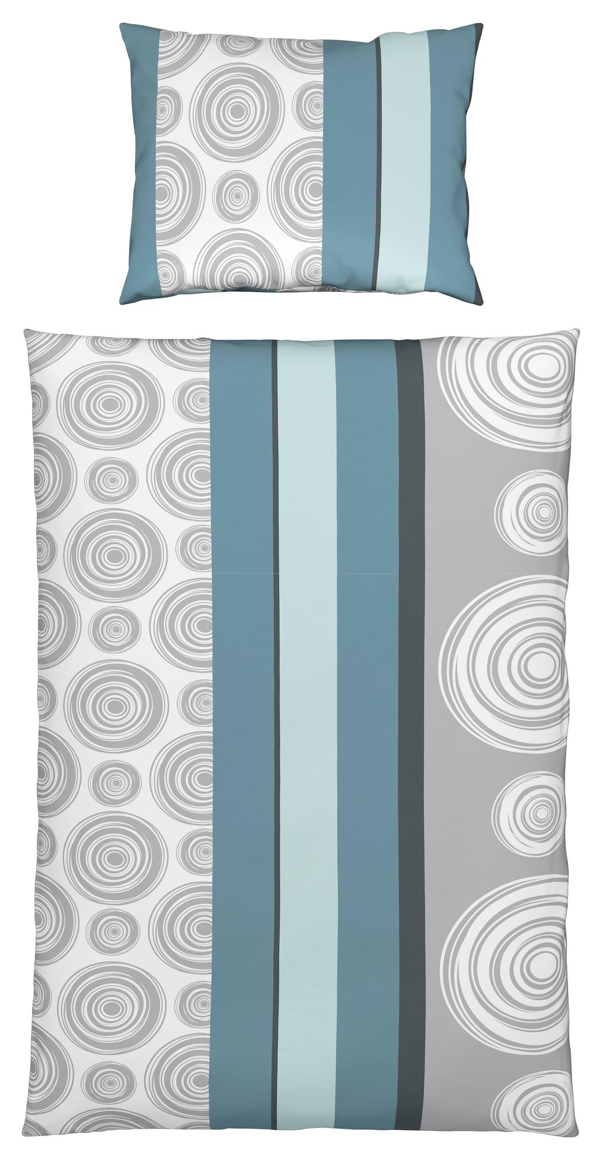 Bettwäsche Anni - Blau/Grau, KONVENTIONELL, Textil - Ondega