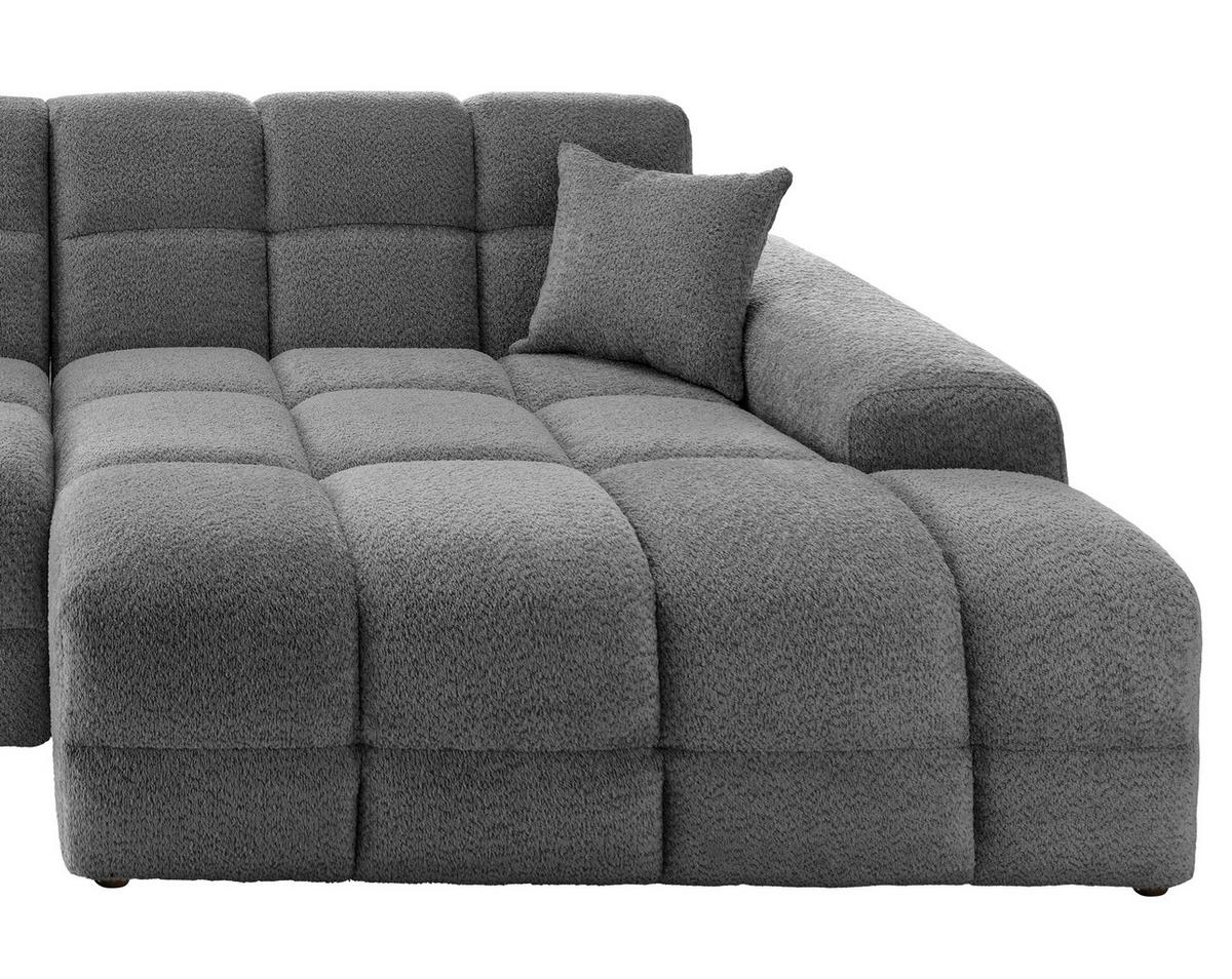 Ecksofa Bosco Anthrazit S: 301x152 cm - Anthrazit/Schwarz, MODERN, Textil (301/152cm) - Livetastic