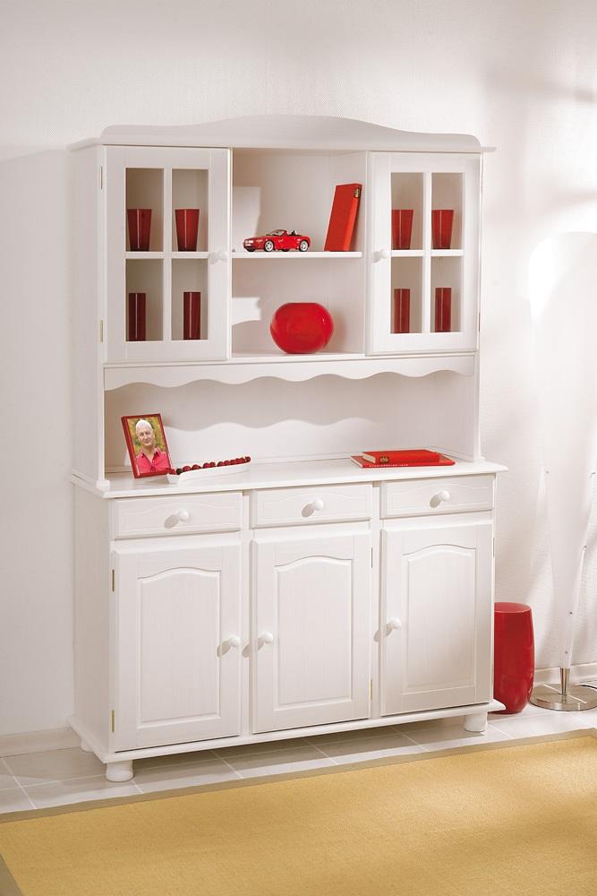 Kredenc SIENA 130 cm bílá - bílá, Lifestyle, dřevo (130/198/43cm) - MID.YOU