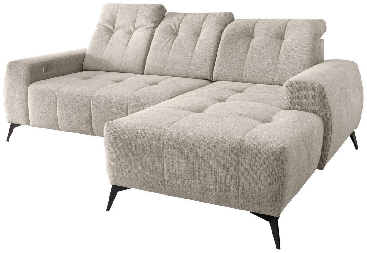 Ecksofa Sano, Beige S: 258x180 cm - Beige/Schwarz, MODERN, Textil (258/180cm) - Livetastic