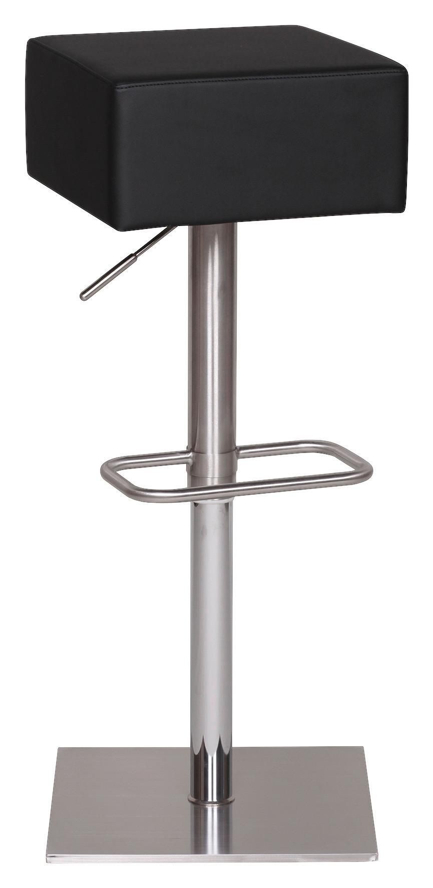 Barová židle Barhocker černá - barvy stříbra/černá, Moderní, kov/textil (38/66/38cm) - MID.YOU