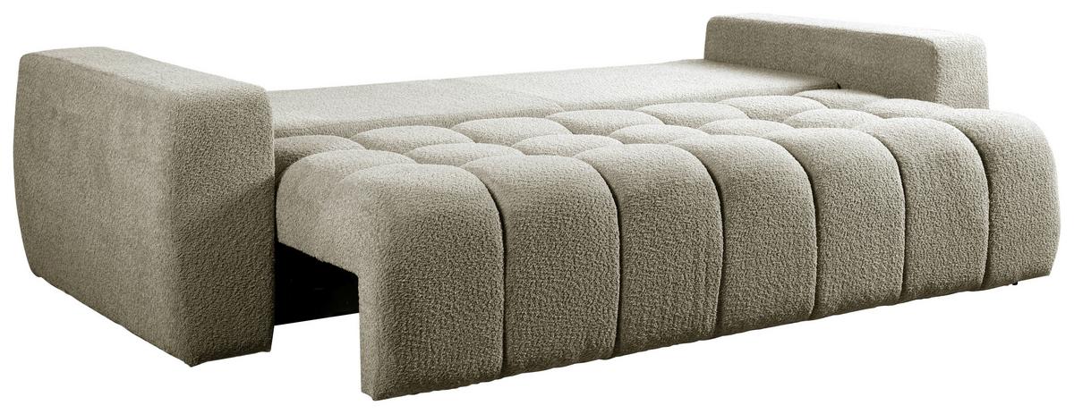 Schlafsofa Cloud Taupe B: 250 Cm - Taupe/Schwarz, Basics, Textil (250/86/140cm) - Livetastic
