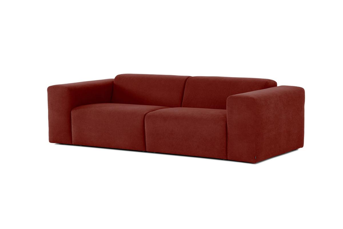3-Sitzer-Sofa Manne Rostfarben B: 266 cm - Rostfarben/Schwarz, Design, Textil (266/76/116cm) - MID.YOU