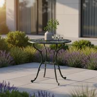 GARTENTISCH Lugano Grün Ø 70 cm - Grün, ROMANTIK / LANDHAUS, Metall (70/70/68cm) - Gardenson