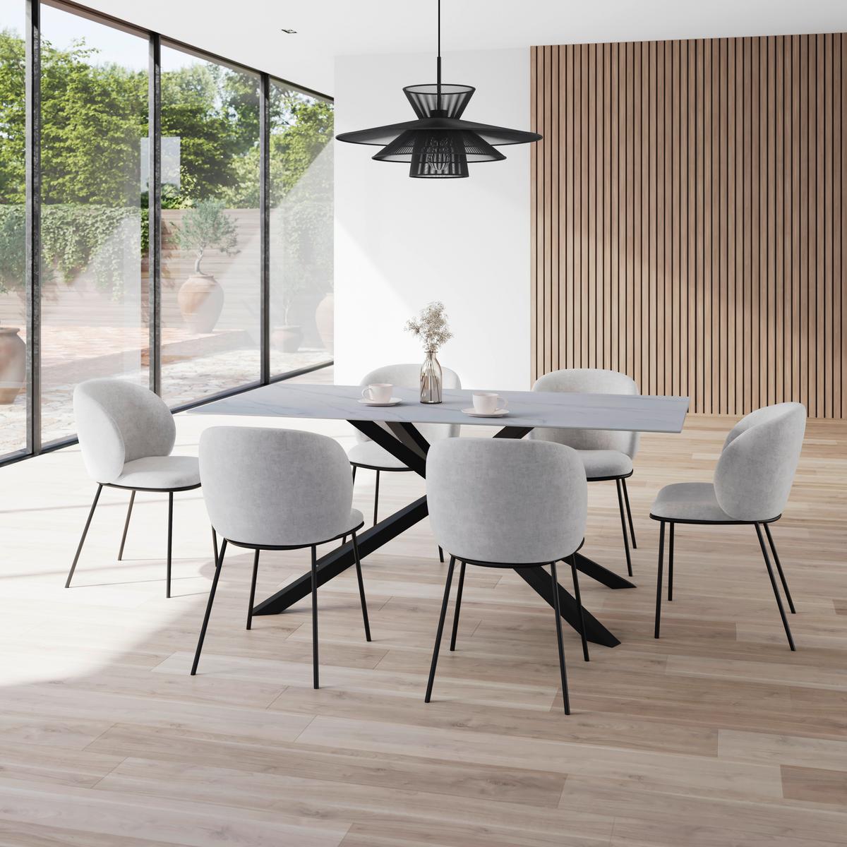 ŽIDLE MALEA - černá/světle šedá, Moderní, kov/dřevo (49/76/55cm) - Bessagi Home