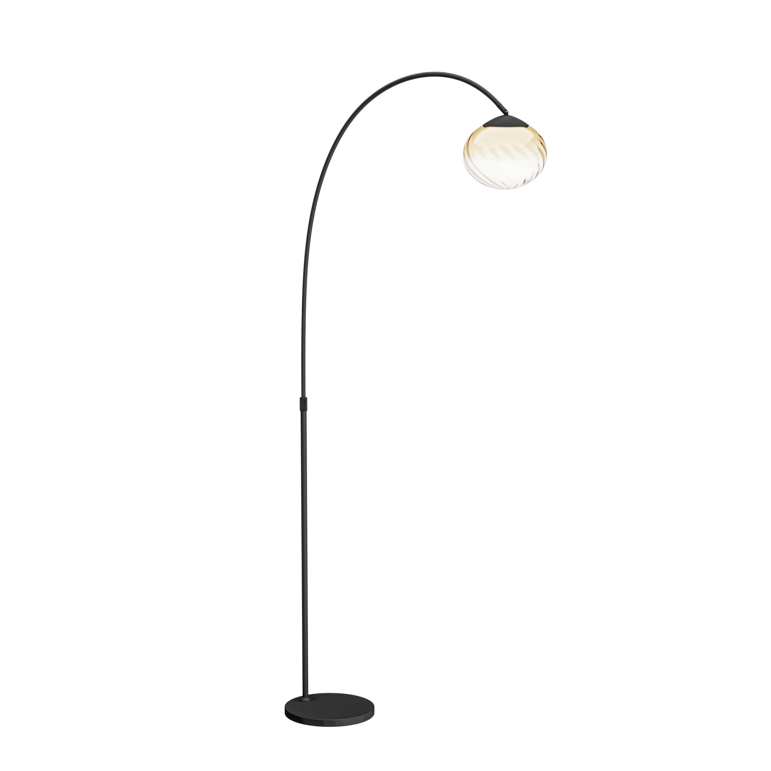 STOJACIA LED LAMPA PANTOJA - čierna/horčicovožltá, Basics, kov/sklo (92/24/160cm) - Eglo