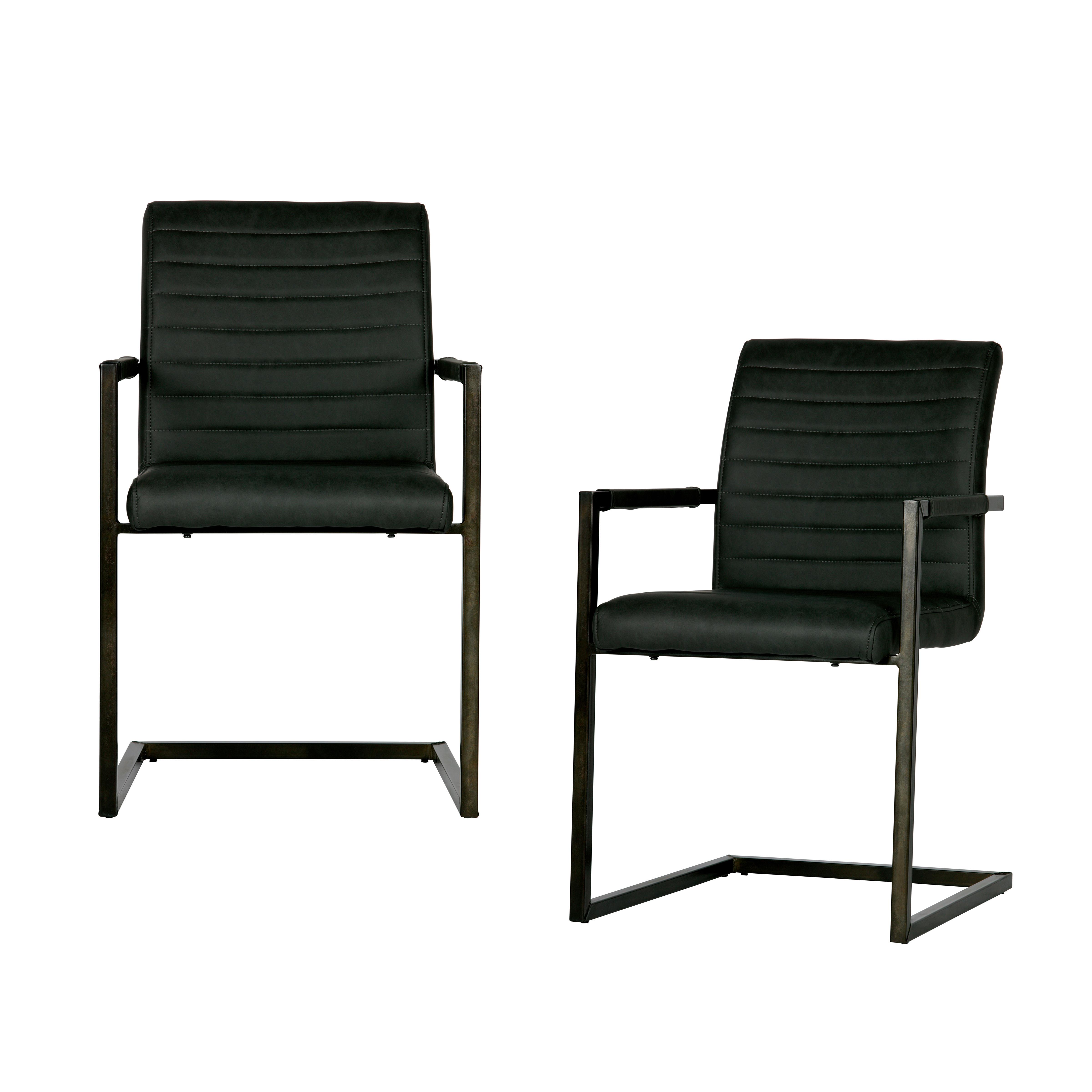 Armlehnstuhl-Set Bas Anthrazit B: 54cm - Anthrazit, MODERN, Textil/Metall (54/87/62cm) - Livetastic