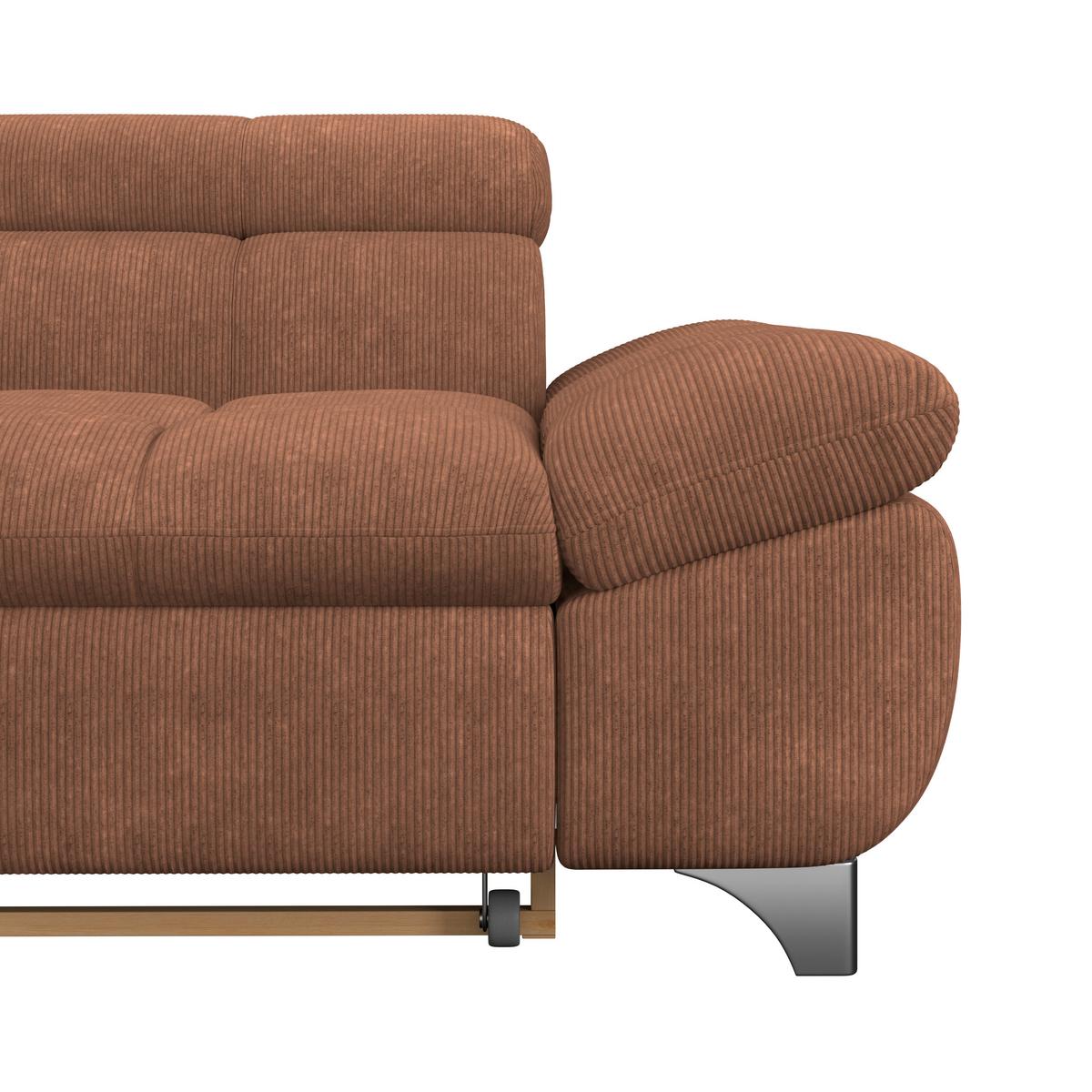 Ecksofa Gemini Braun, B: 234cm - Chromfarben/Rotbraun, KONVENTIONELL, Textil (234/312cm)
