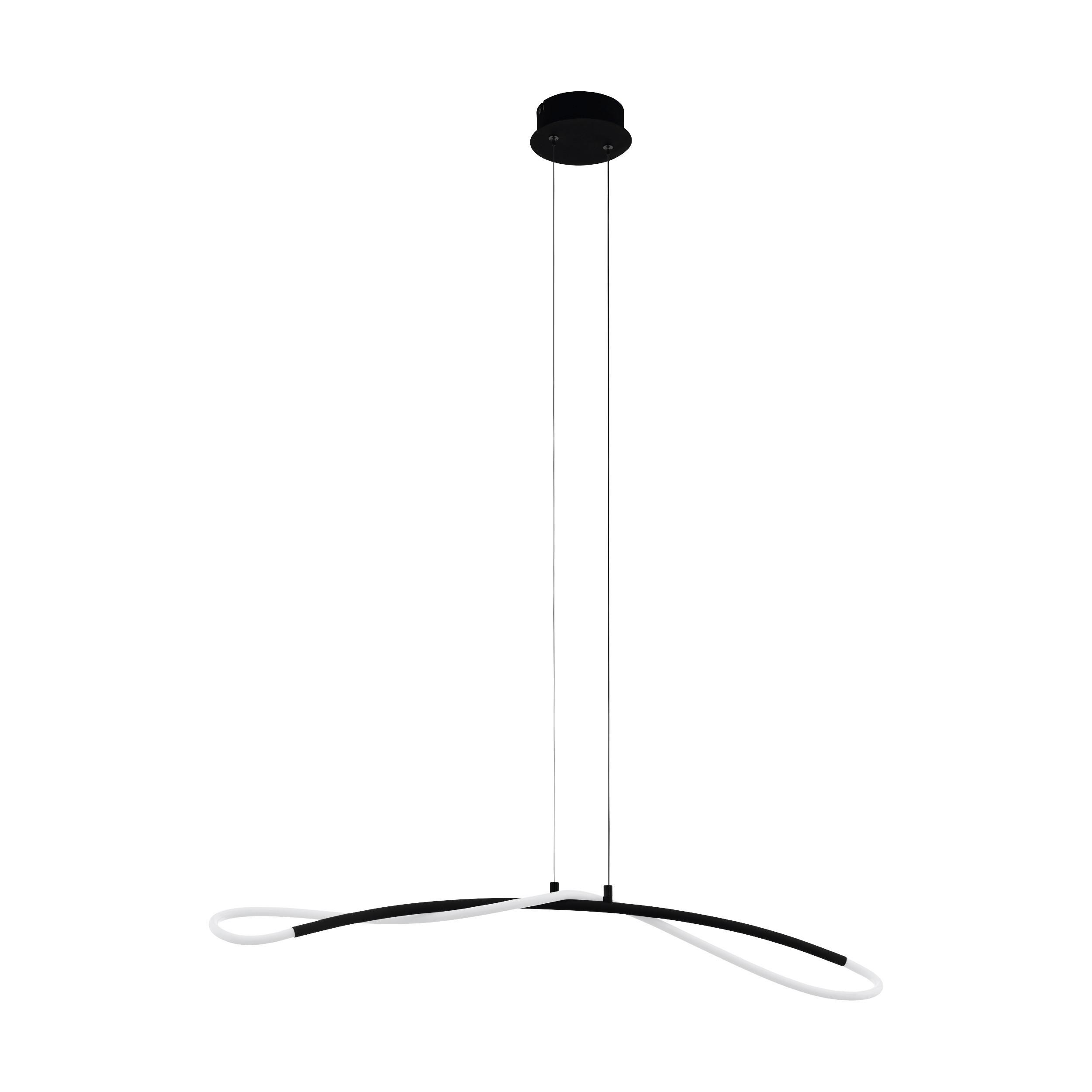 LED-Hängeleuchte Egidonella H: 120 cm Längliche Form - Schwarz/Weiß, Design, Kunststoff/Metall (90/14/120cm) - Eglo