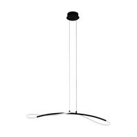 LED-Hängeleuchte Egidonella H: 120 cm Längliche Form - Schwarz/Weiß, Design, Kunststoff/Metall (90/14/120cm) - Eglo