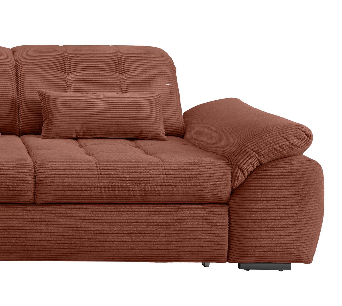 Ecksofa Mit Bettkasten Rigatti Koralle S: 184x314 Cm - Koralle/Schwarz, MODERN, Textil (184/314cm) - Livetastic