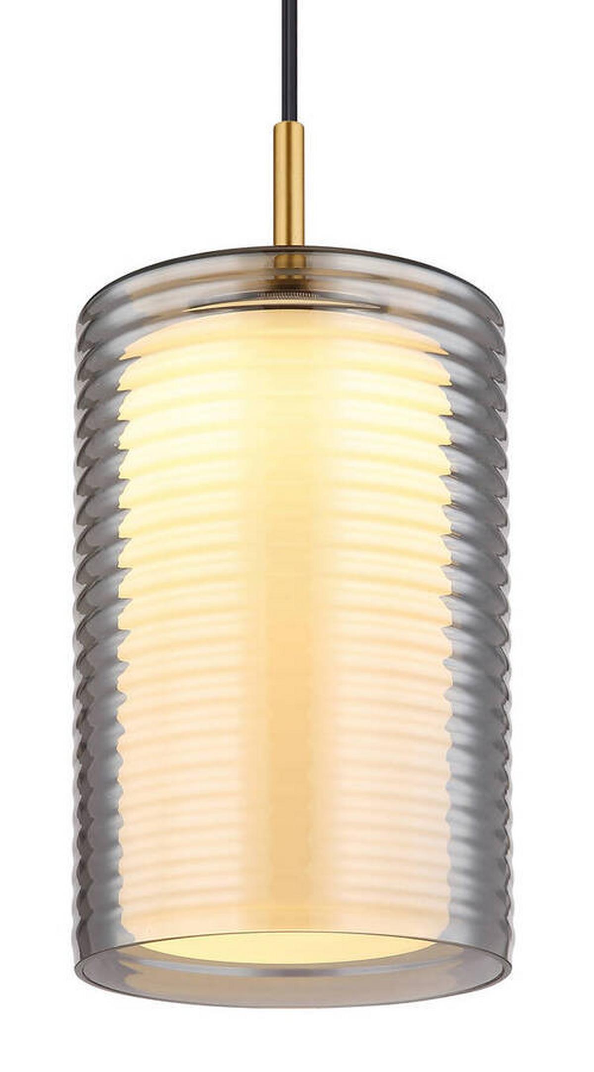 LED-Hängeleuchte 15740 - Messingfarben/Schwarz, Design, Glas/Metall (18/150cm) - Globo