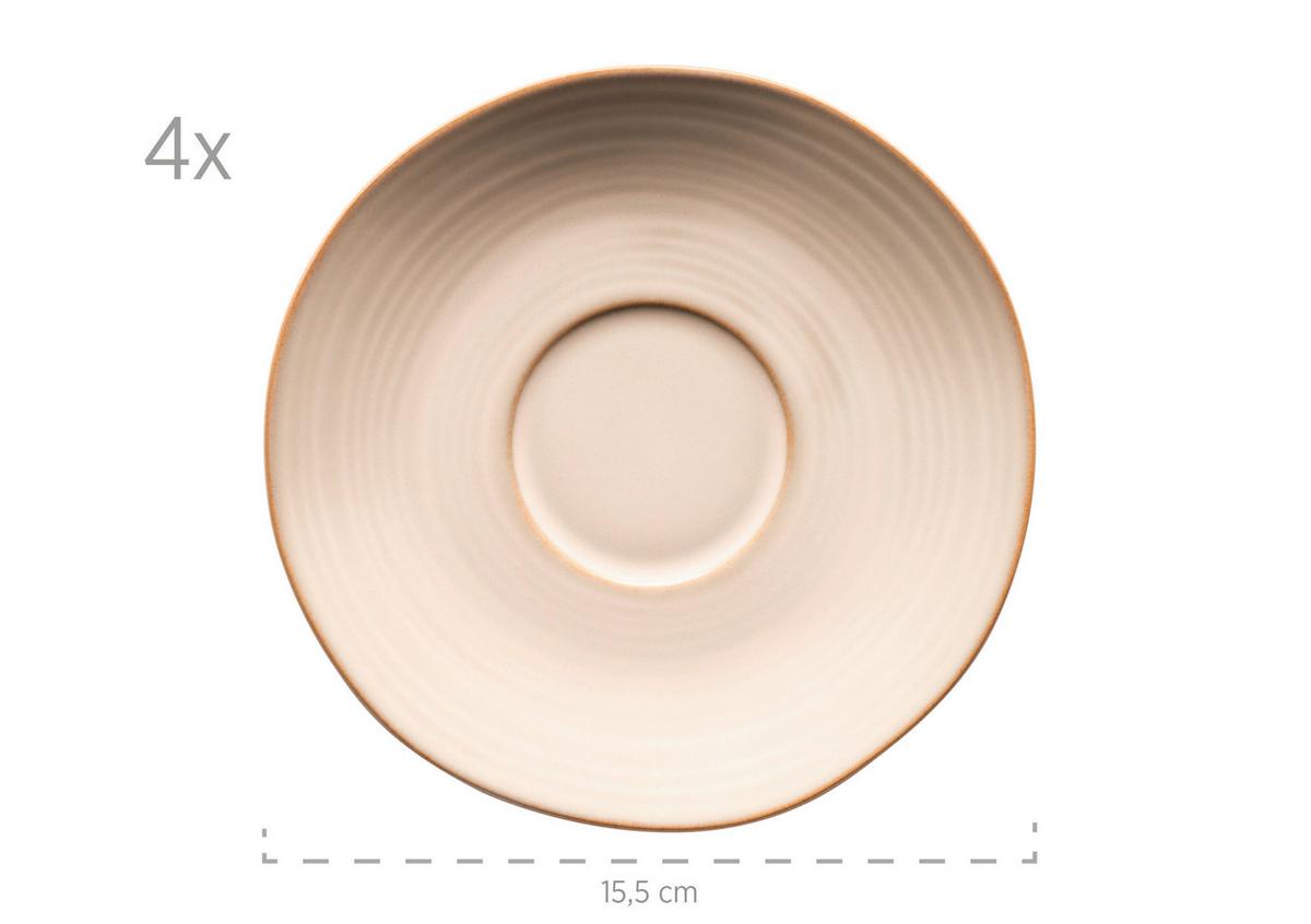 Tassenset Steinzeug Nottingham 8--Teilig. Beige 220ml - Beige, Basics, Keramik (19,5/16,5/18cm) - Mäser