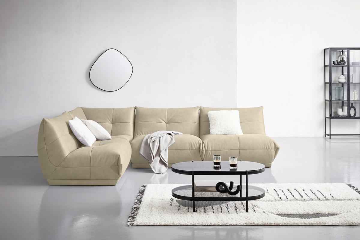 Modul Sofa Giselle Ecke B: 105 Cm Creme - Creme, Trend, Textil (105/80/105cm) - Livetastic