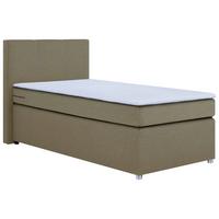 Boxspringbett mit Topper 90x200 Malta - Chromfarben/Beige, Basics, Holzwerkstoff/Textil (90/200cm) - P & B