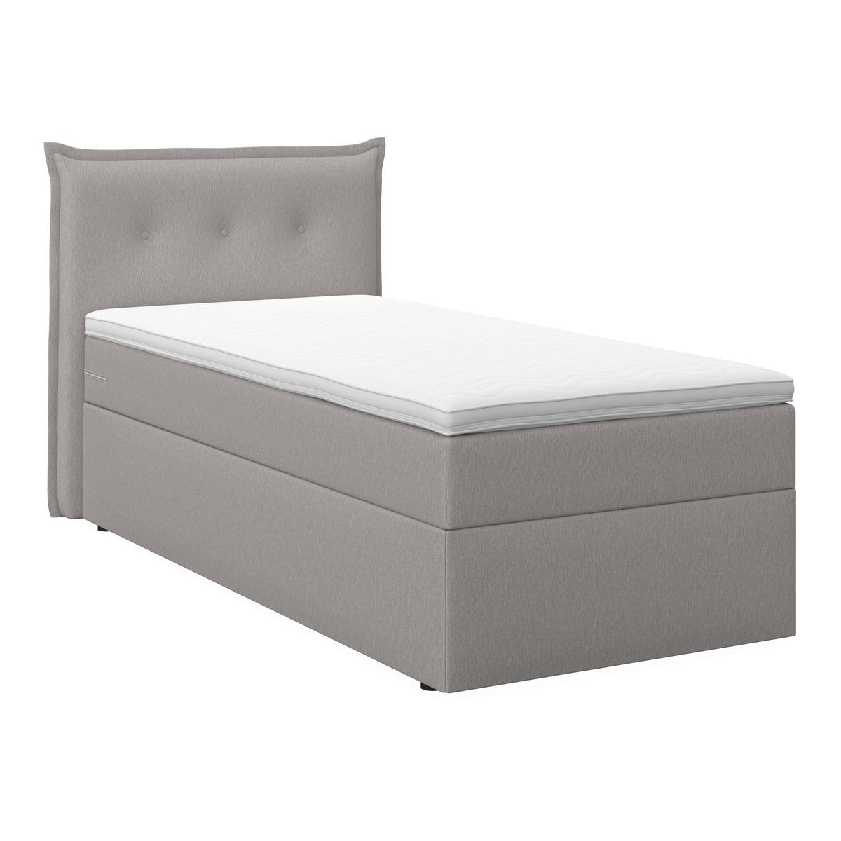 Boxspringová postel POLO 90x200, šEDá - šedá/černá, Moderní, dřevo/textil (90/200cm) - Bessagi Home