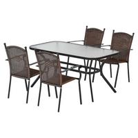 GARTENSET ROMA - Graphitfarben/Braun, MODERN, Kunststoff/Metall - Gardenson