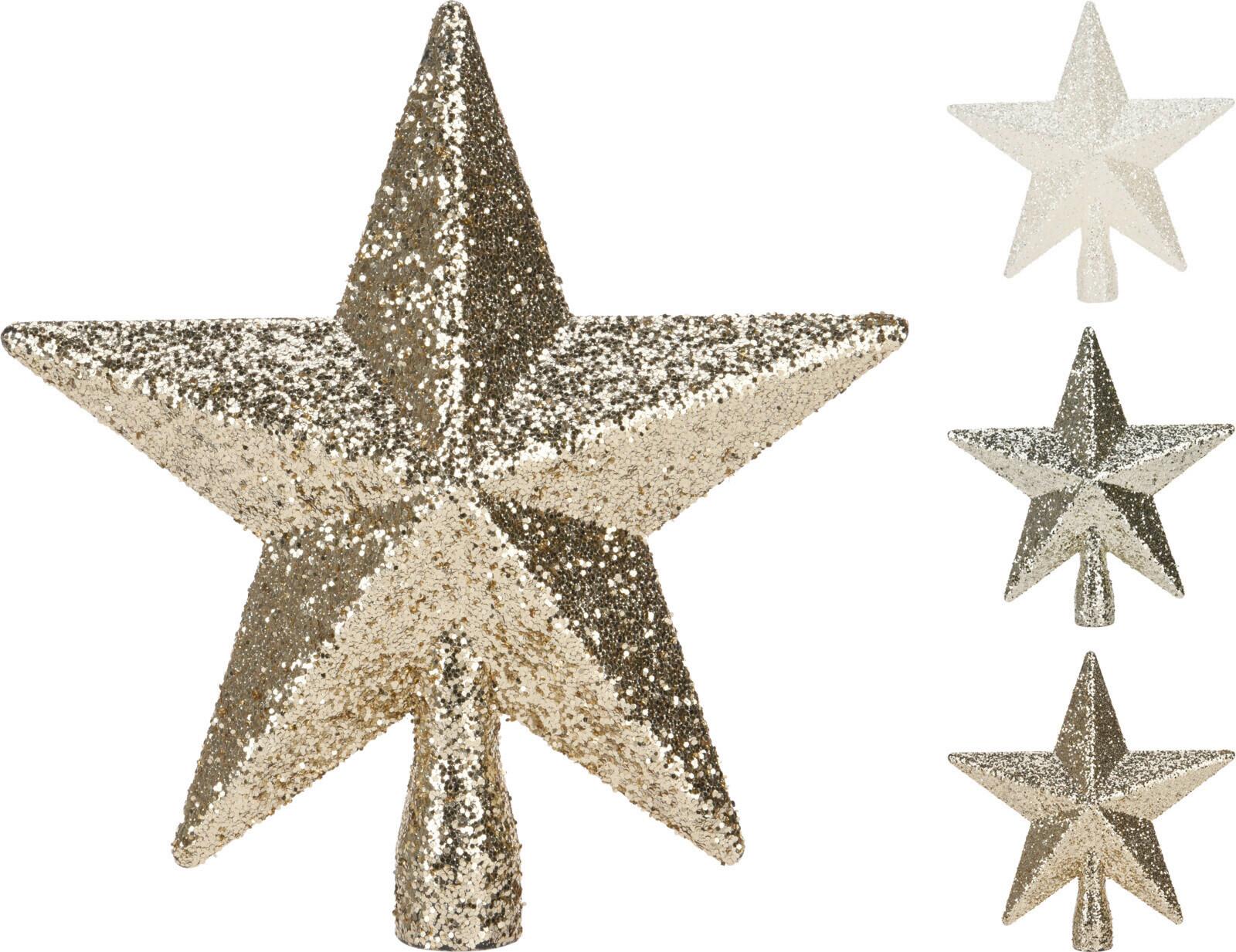 Christbaumspitze Goldie - Champagner/Goldfarben, Basics, Kunststoff (19/5/19cm)