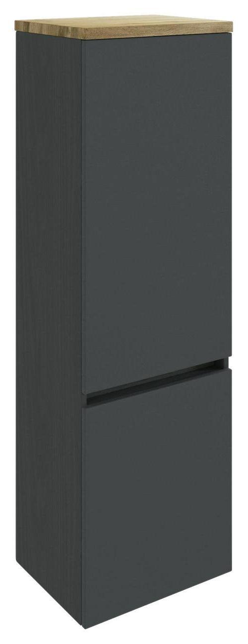 Midischrank Mit Soft-Close Pienza 40cm, Graphitgrau - Eichefarben/Silberfarben, Basics, Holzwerkstoff (40/130/35cm) - Held