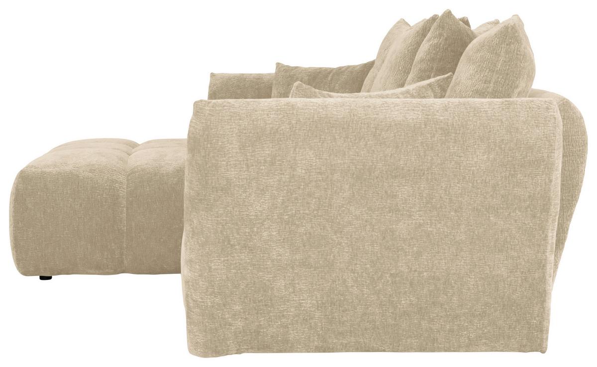 Univerzálna sedačka CAMMELLIO, béžová ženilka, 7 vankúšov - čierna/béžová, Modern, textil (296/75-95/189cm) - Mömax