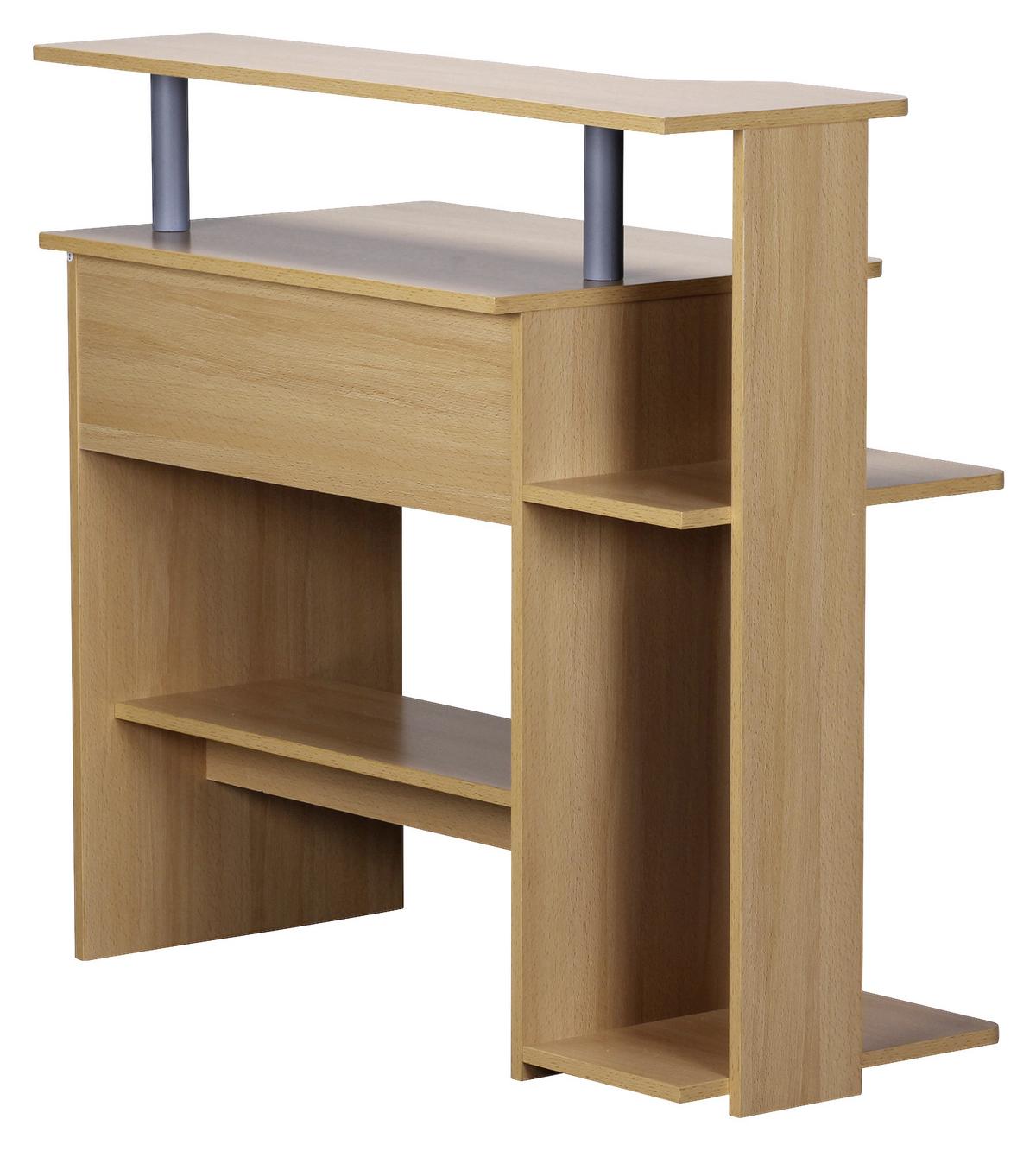 Computertisch Mit Ablagefächer B 94cm H 90cm, Buchedekor - Buchefarben, KONVENTIONELL, Holzwerkstoff (48/94/90cm) - MID.YOU