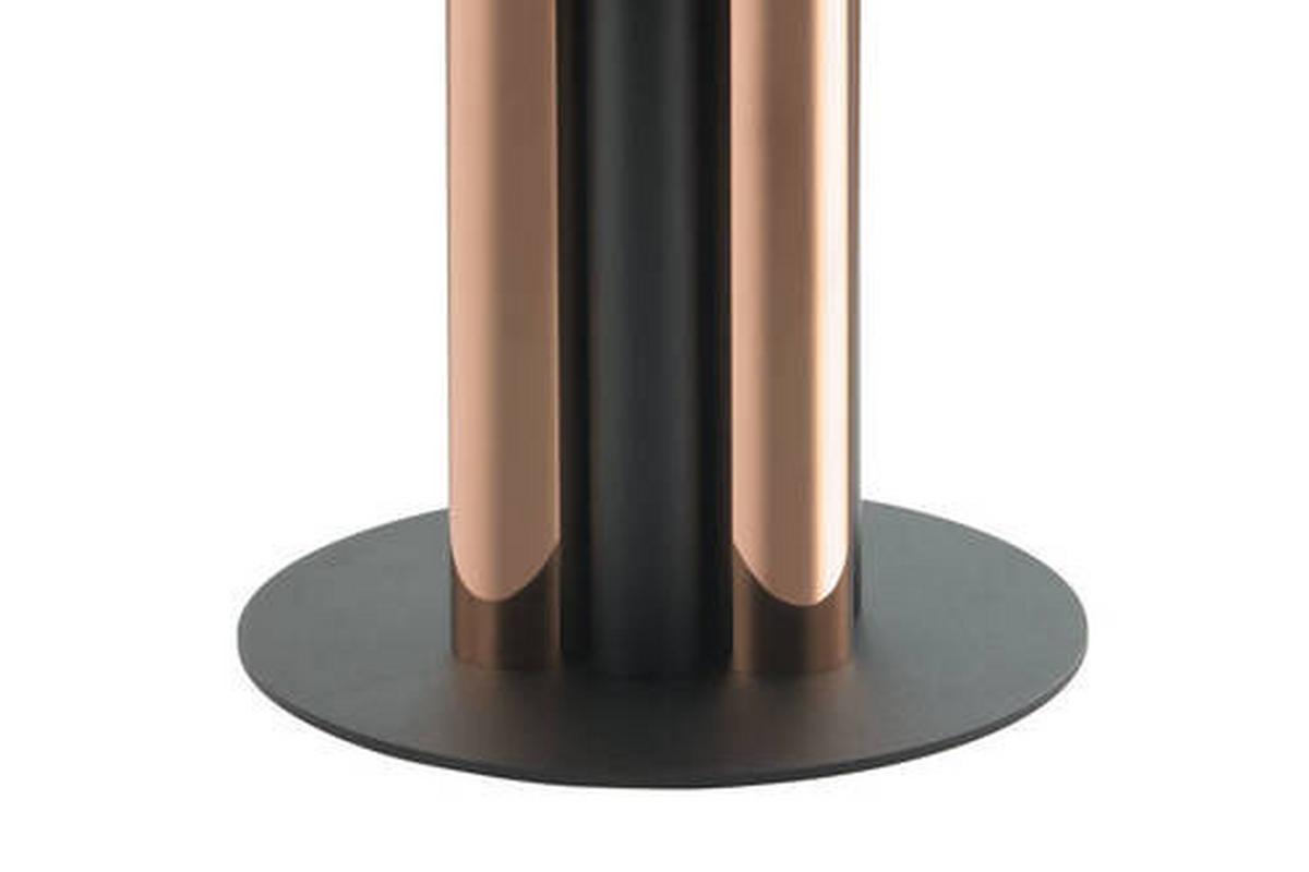 Beistelltisch mit Glasplatte Rund Ontario, Klar/Roségold - Goldfarben, MODERN, Glas/Metall (46/46/52cm) - Kayoom