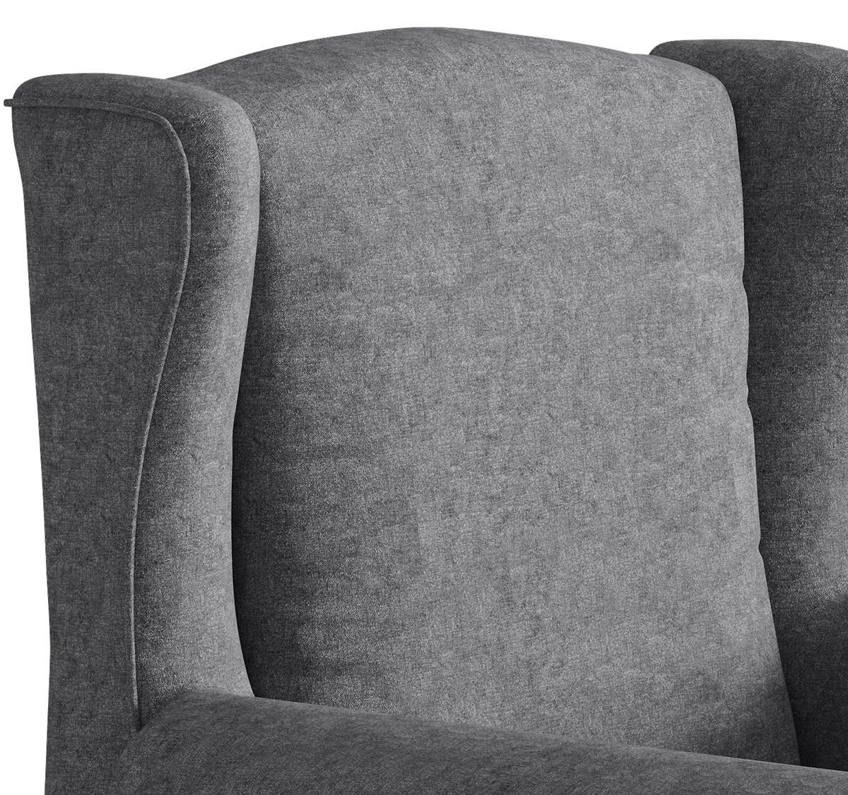 Ohrensessel Madonna Anthrazit B: 88 Cm - Edelstahlfarben/Anthrazit, Design, Textil (88/105/90cm) - Livetastic