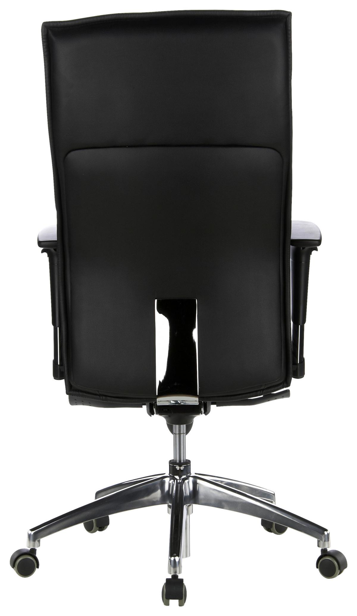 Drehstuhl Murano 20 Schwarz - Alufarben/Schwarz, MODERN, Leder/Kunststoff (59/133/52cm) - MID.YOU