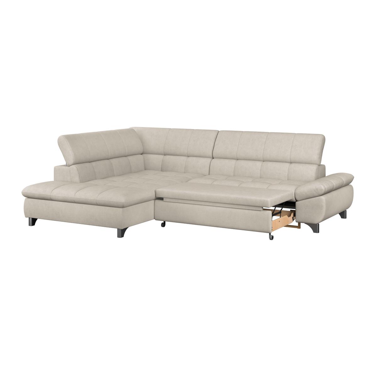 Ecksofa Gemini Beige, B: 234cm - Chromfarben/Beige, KONVENTIONELL, Textil (234/312cm)