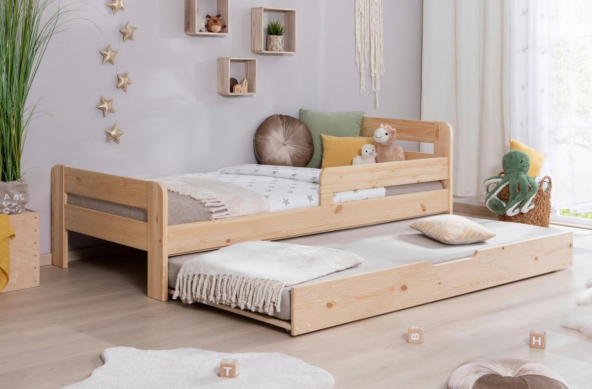 Bett Bennet Naturfarben inkl. Zubehör, 90x200 cm - Naturfarben, MODERN, Holz/Textil (90/200cm) - MID.YOU