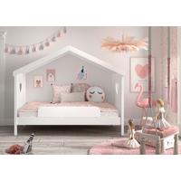 Hausbett Amori 90x200cm Kiefer Weiß mit Sicherung - Weiß, Natur, Holz/Holzwerkstoff (90/200cm) - Vipack
