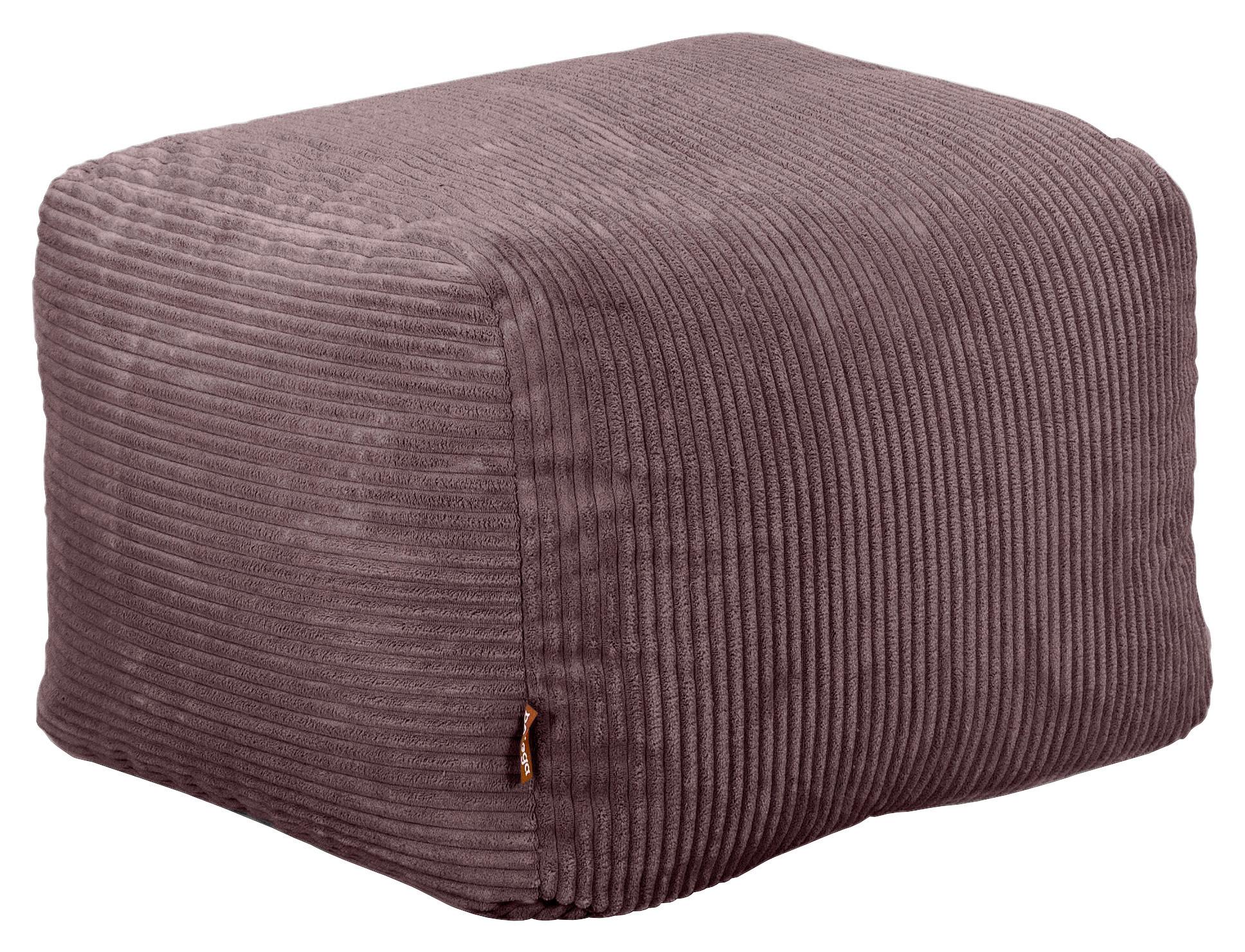 Sitzsack Cubi Cord rosa, Indoor, B: 60cm - Rosa, Basics, Textil (60/40/50cm)