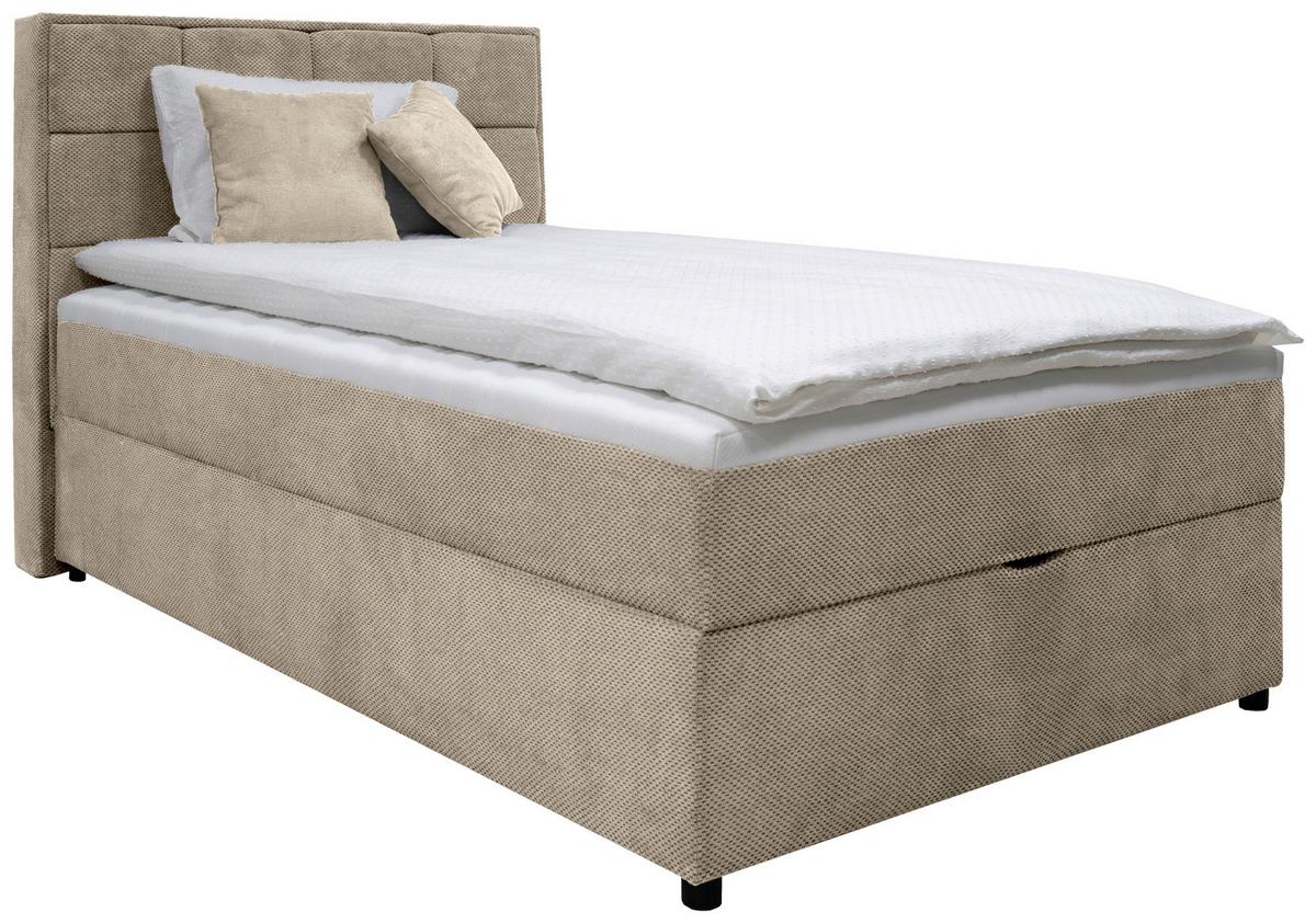 Boxbett Mit Bettkasten Catania 120x200 Cm Creme - Creme, MODERN, Holz/Holzwerkstoff (120/200cm) - MID.YOU