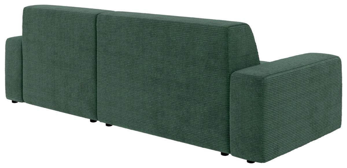 Ecksofa Wien Dunkelgrün S: 246x162 - Dunkelgrün/Schwarz, MODERN, Textil (246/162cm) - Trendmanufaktur