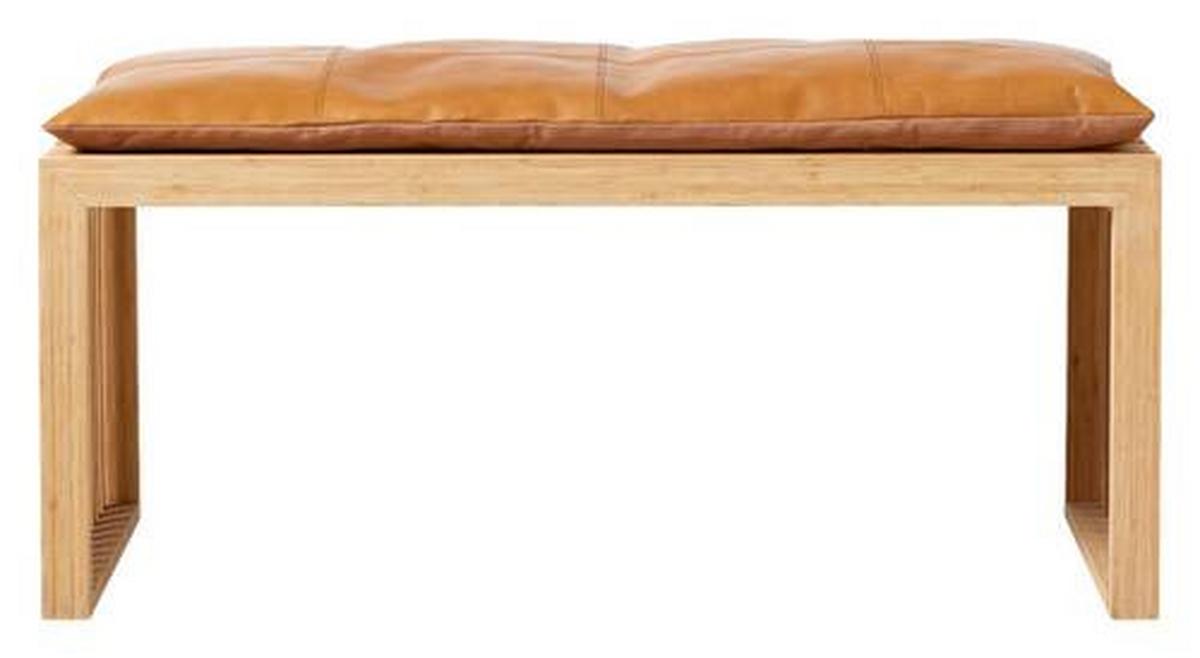 Bankauflage Lederkissen Braun B: 104 Cm - Braun, Design, Leder (104/3/35cm) - MID.YOU