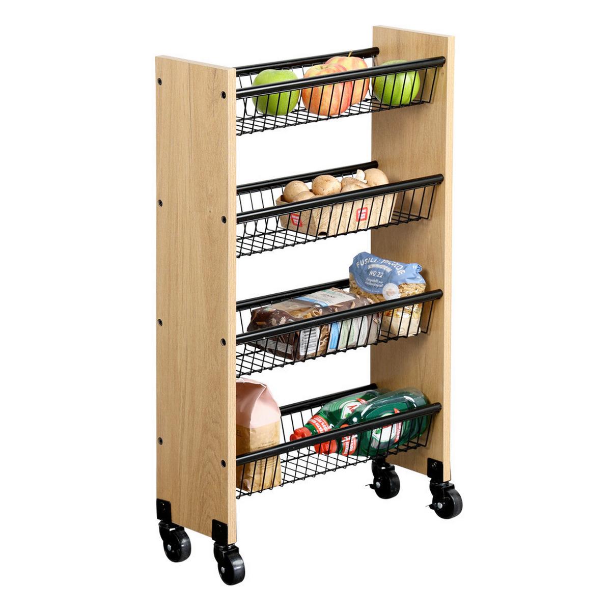 ALLZWECKWAGEN Braun, Schwarz L: 45cm - Schwarz/Braun, Trend, Holzwerkstoff/Metall (45/17/77cm) - Kesper
