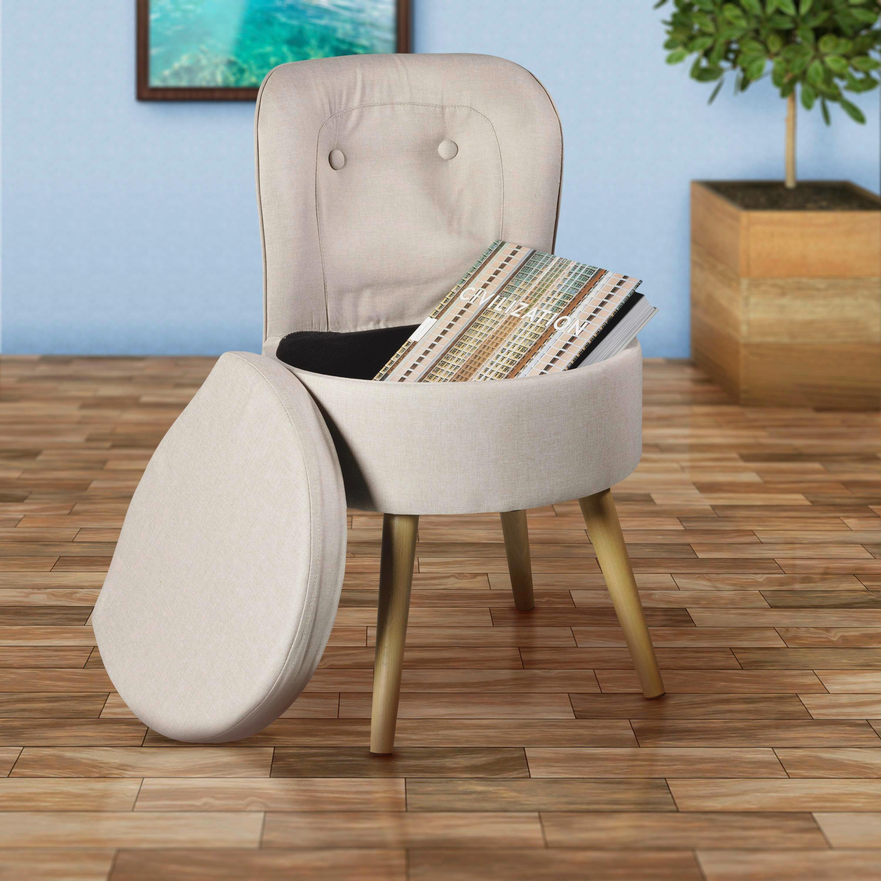 Sessel Vince - Creme/Naturfarben, Design, Textil (42/71/42cm) - Echtwerk