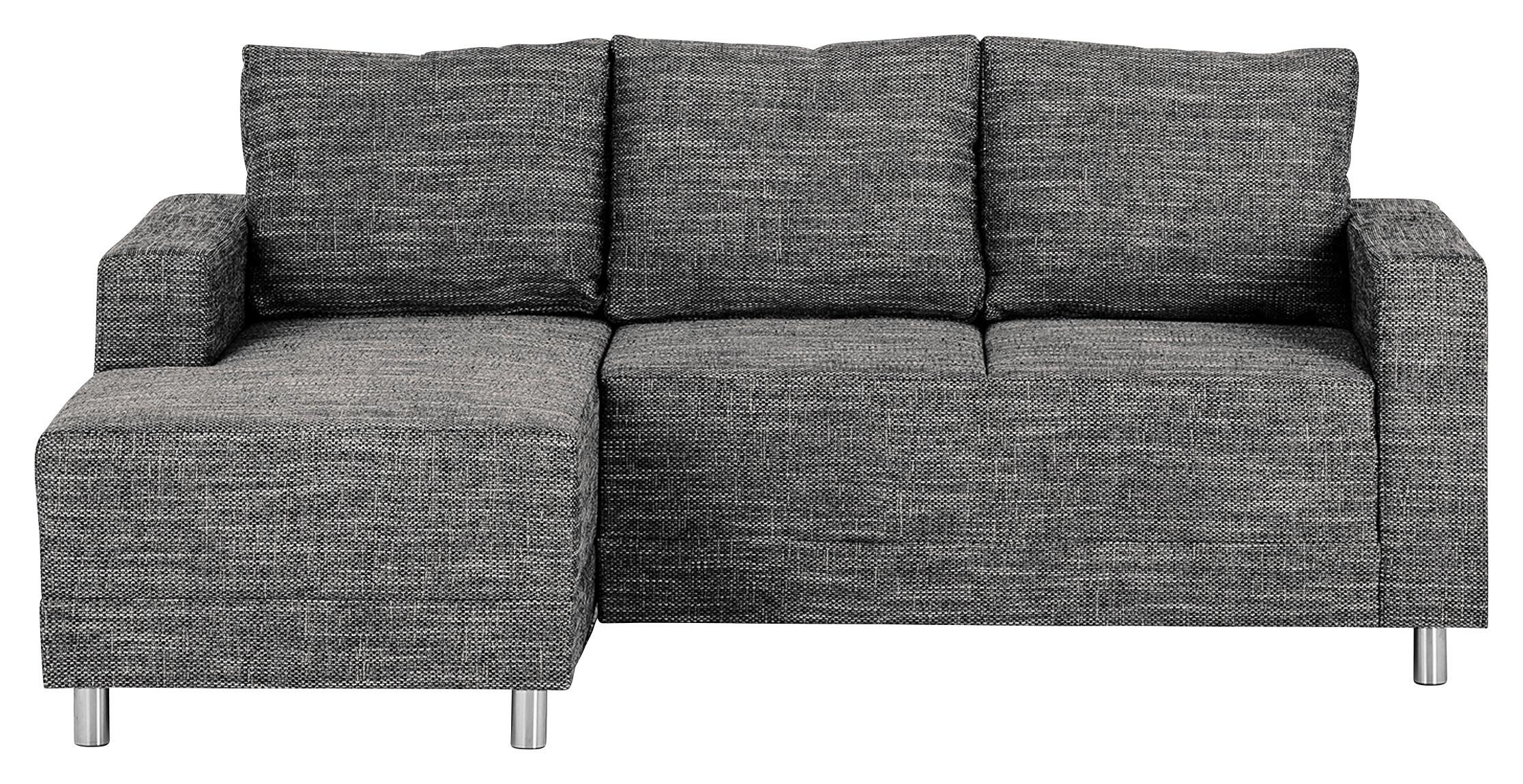 Ecksofa Grenwood Dunkelgrau S: 144x200 cm - Chromfarben/Dunkelgrau, Design, Textil (144/200cm) - MID.YOU