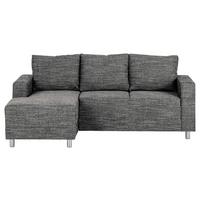 Ecksofa Grenwood Dunkelgrau S: 144x200 Cm - Chromfarben/Dunkelgrau, Design, Textil (144/200cm) - MID.YOU
