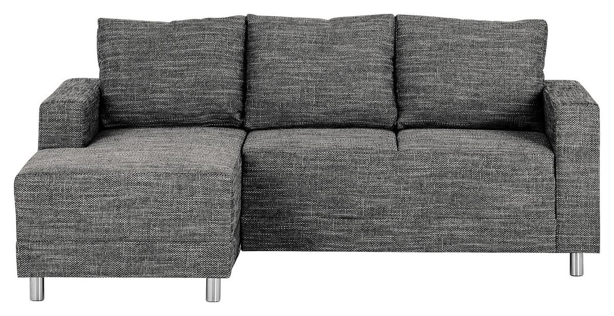 Ecksofa Grenwood Dunkelgrau S: 144x200 Cm - Chromfarben/Dunkelgrau, Design, Textil (144/200cm) - MID.YOU