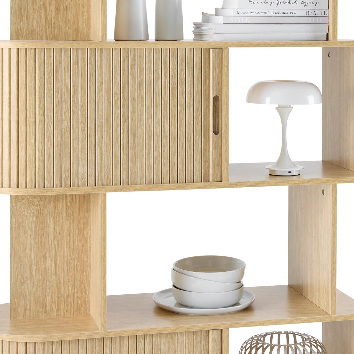 REGÁL SKANDY -EXKLUSIV- - prírodná farba, Modern, drevo/kompozitné drevo (100/156/35cm) - Mömax