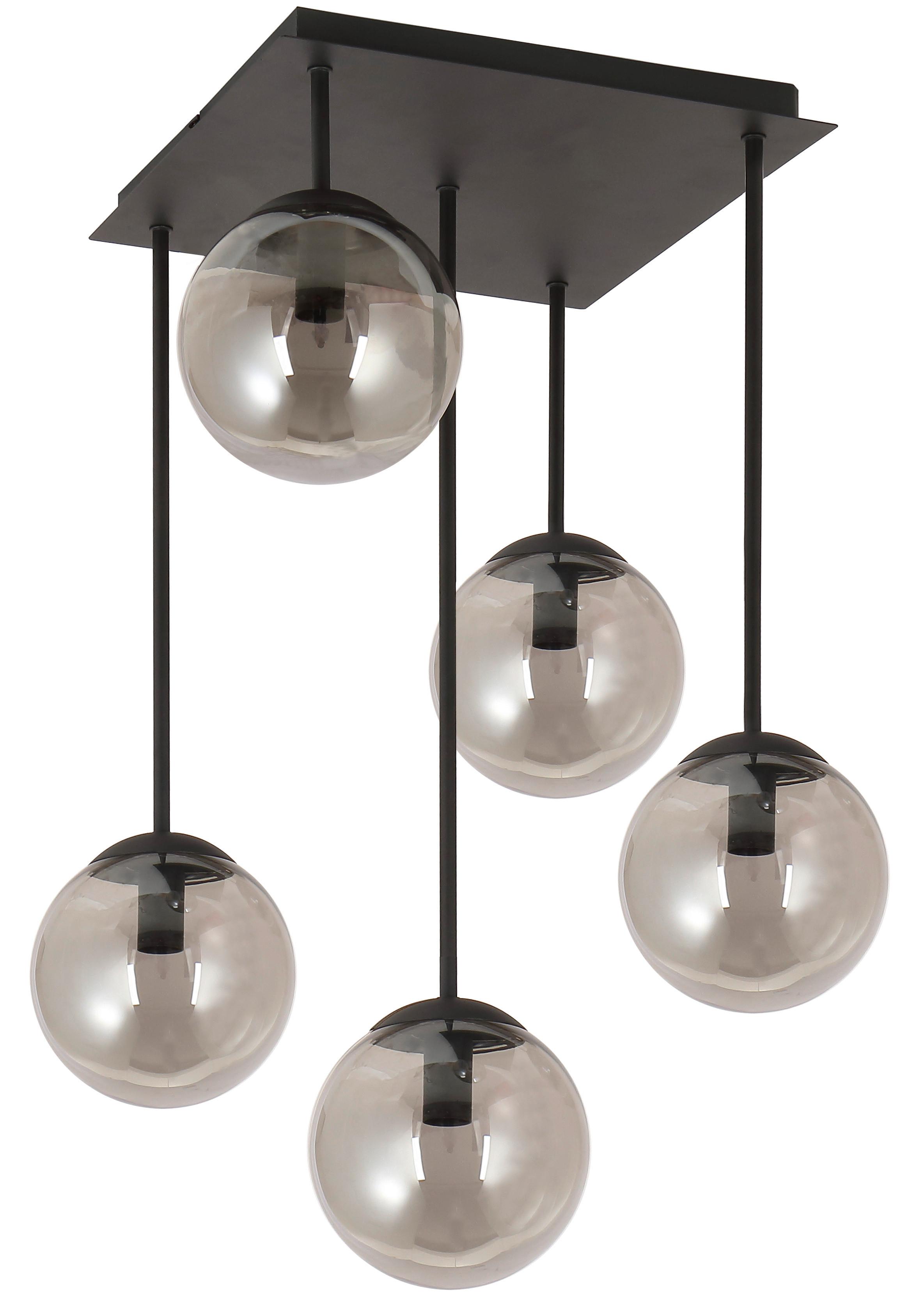 Hängeleuchte Yasmin H: 60 cm 5-Flammig - Schwarz, ROMANTIK / LANDHAUS, Glas/Metall (41/41/60cm) - James Wood