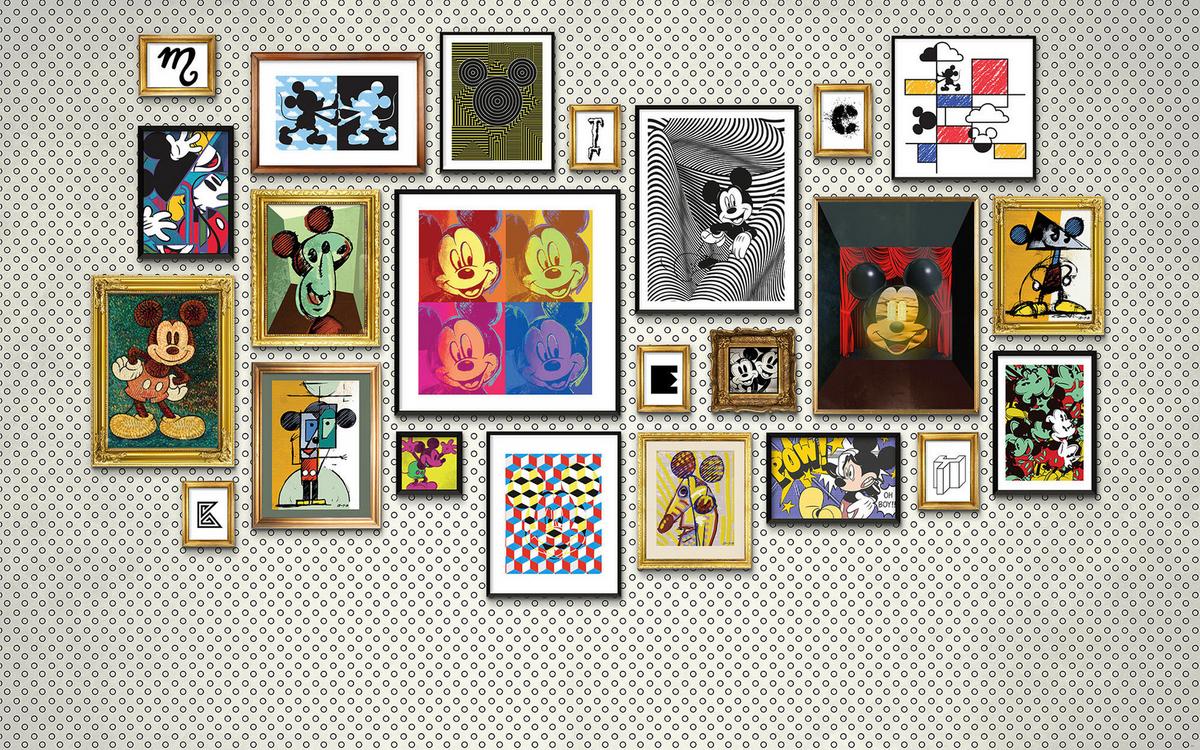 Vliestapete Mickey Art Collection - Multicolor, Basics (400/250cm) - Komar