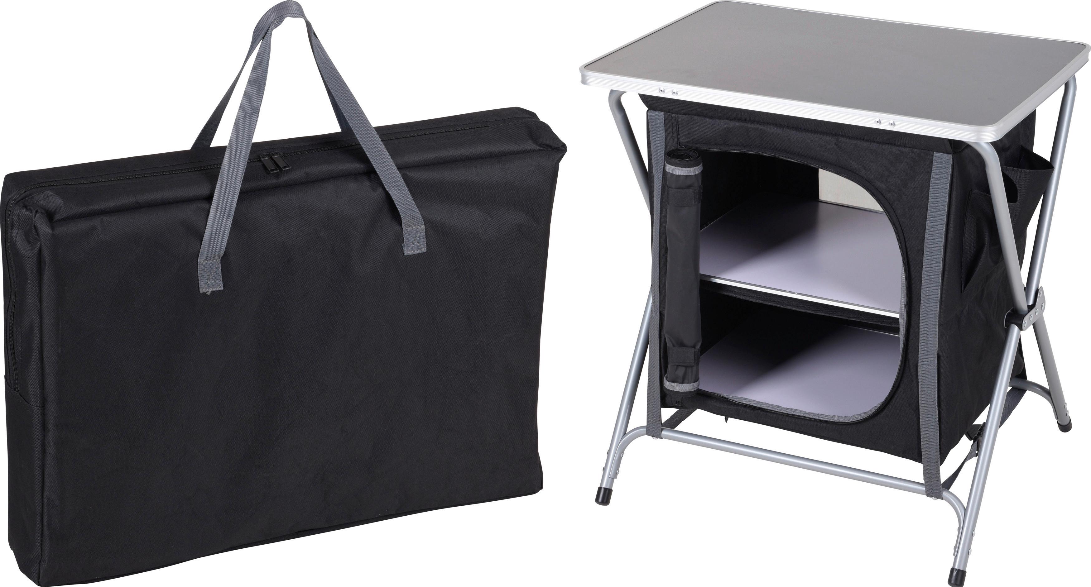 Rechteckiger Campingtisch in Schwarz und Silber